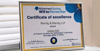 Blandy & Blandy Helps to Raise Significant Sum for Alzheimer's Society